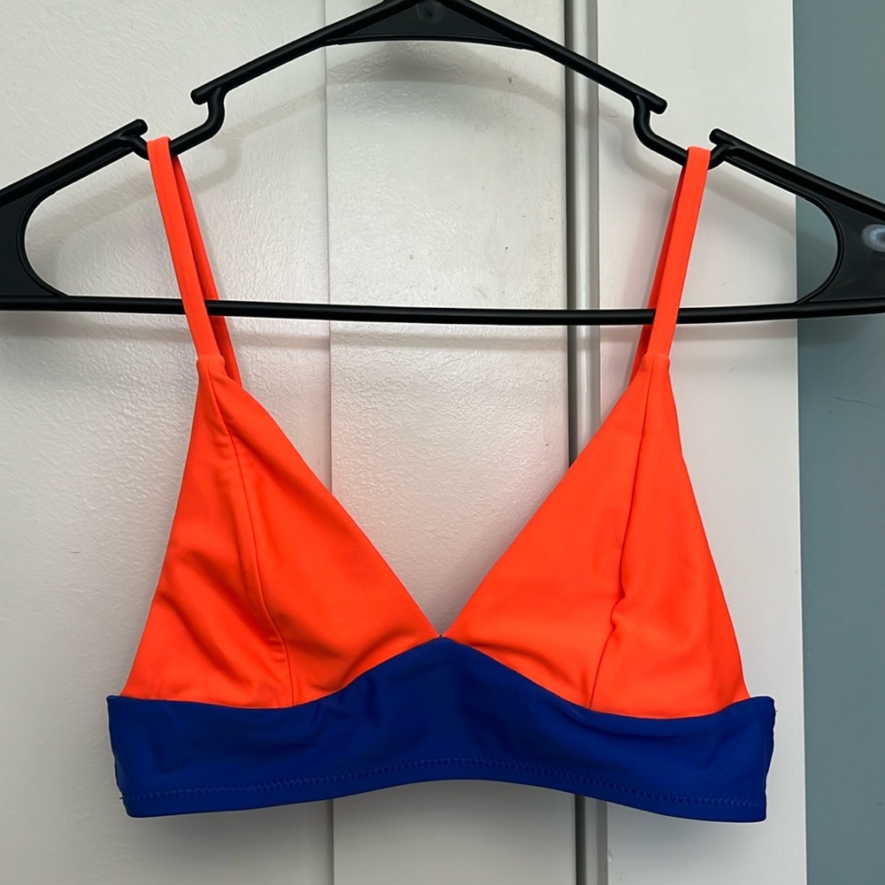 Cupshe Women’s Blue and Orange Bikini Top